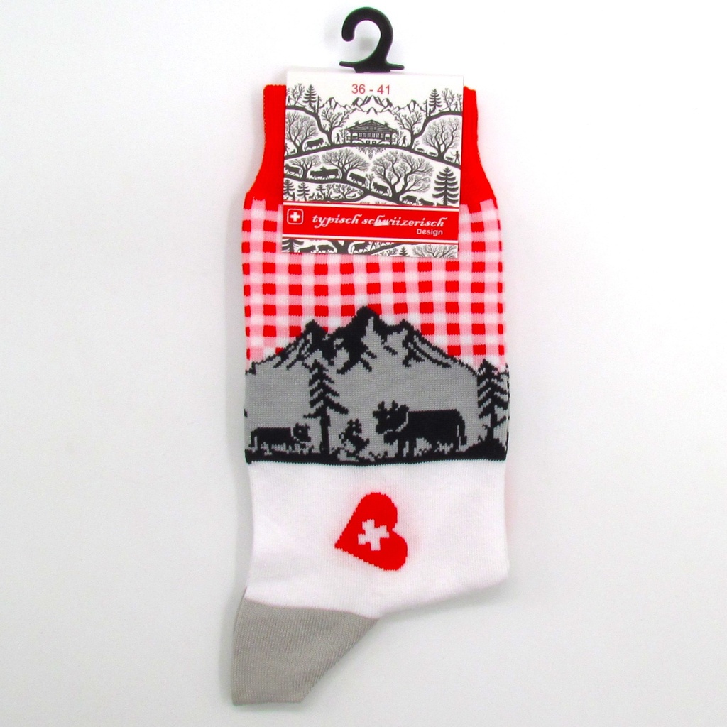 Damensocken Kuh Herz 