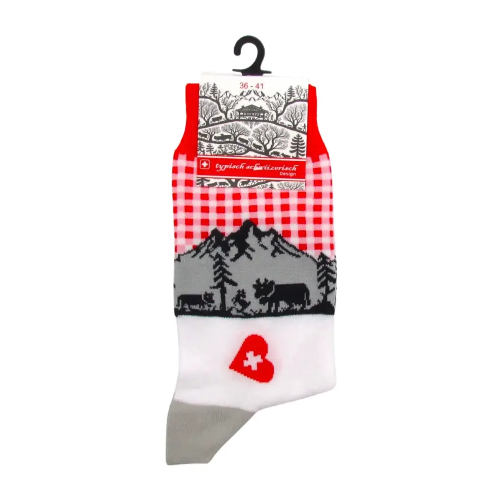 Damensocken Kuh Herz 