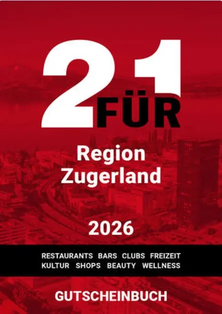 2 für 1 Gutscheinbuch Zugerland 2026