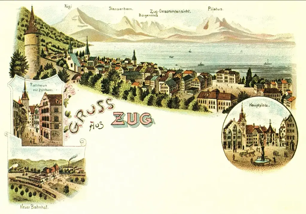 Postkarte Zug retro
