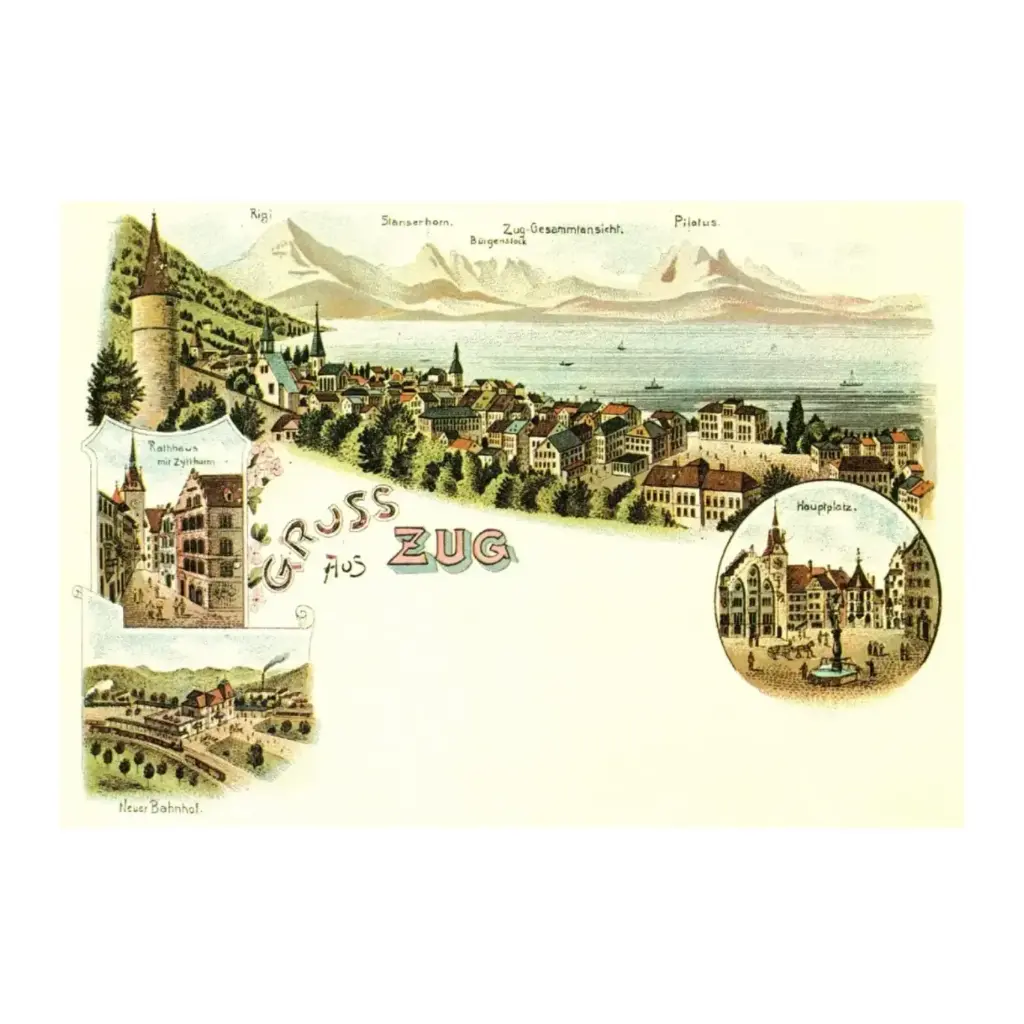 Postkarte Zug retro