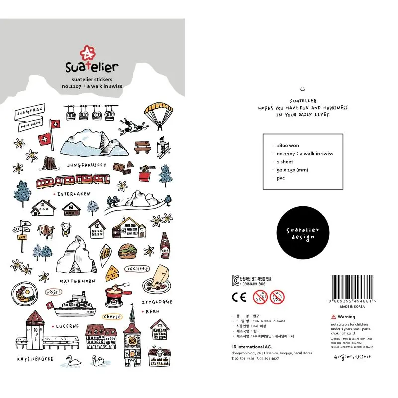 Stickerset A walk in Swiss