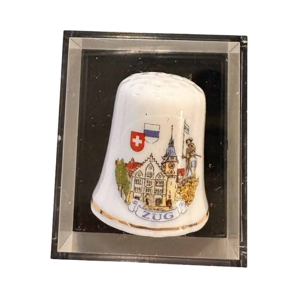 Porzellan Fingerhut in Geschenkbox mit Ansicht Zug