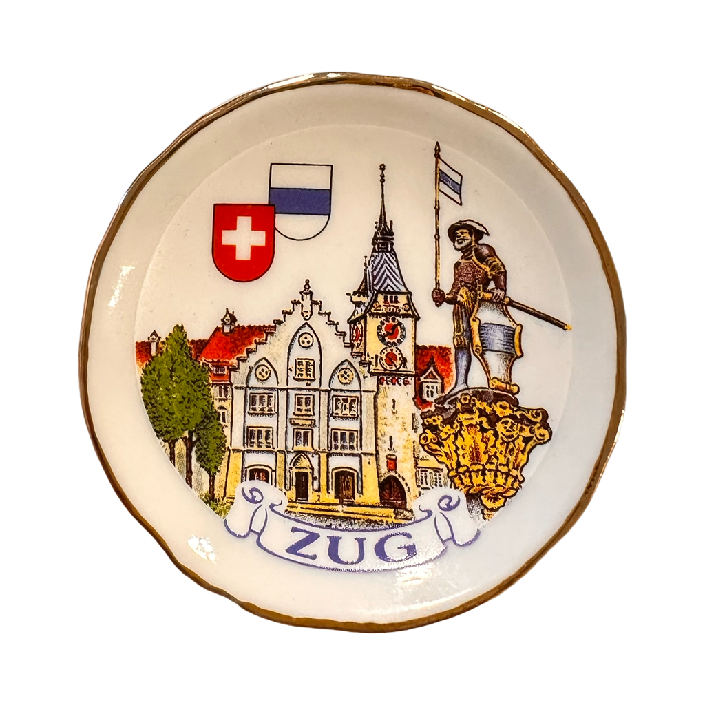 Porzellan Teller Magnet 6 cm mit Ansicht Zug