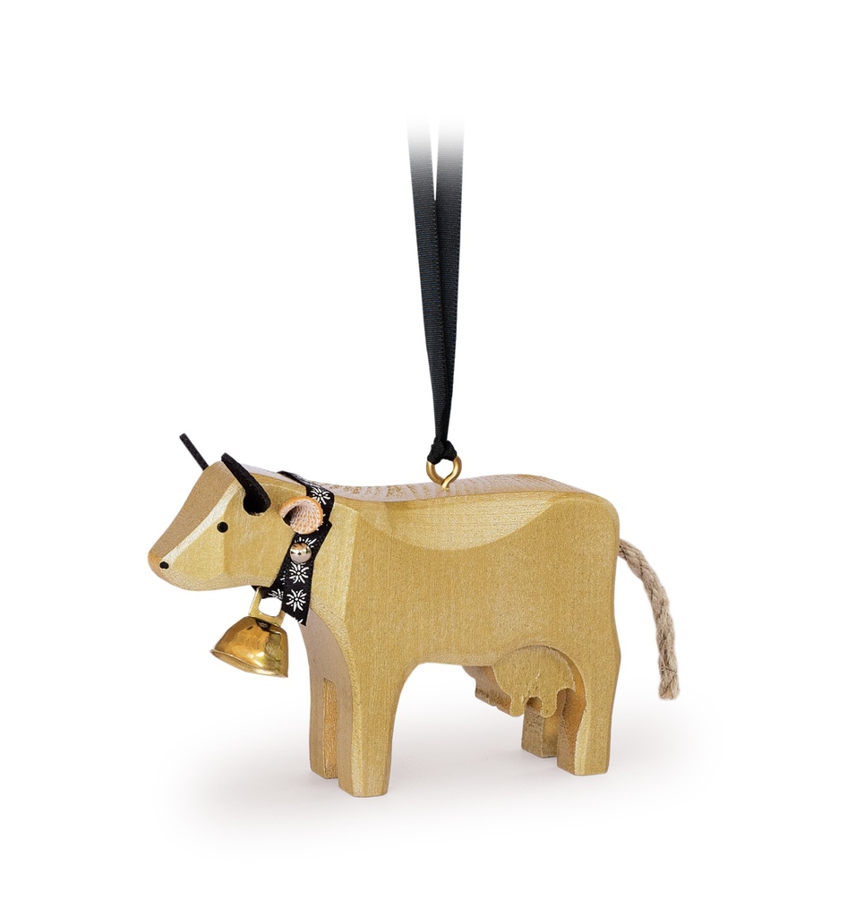 Kuh 1 stehend gold inkl. Aufhänger