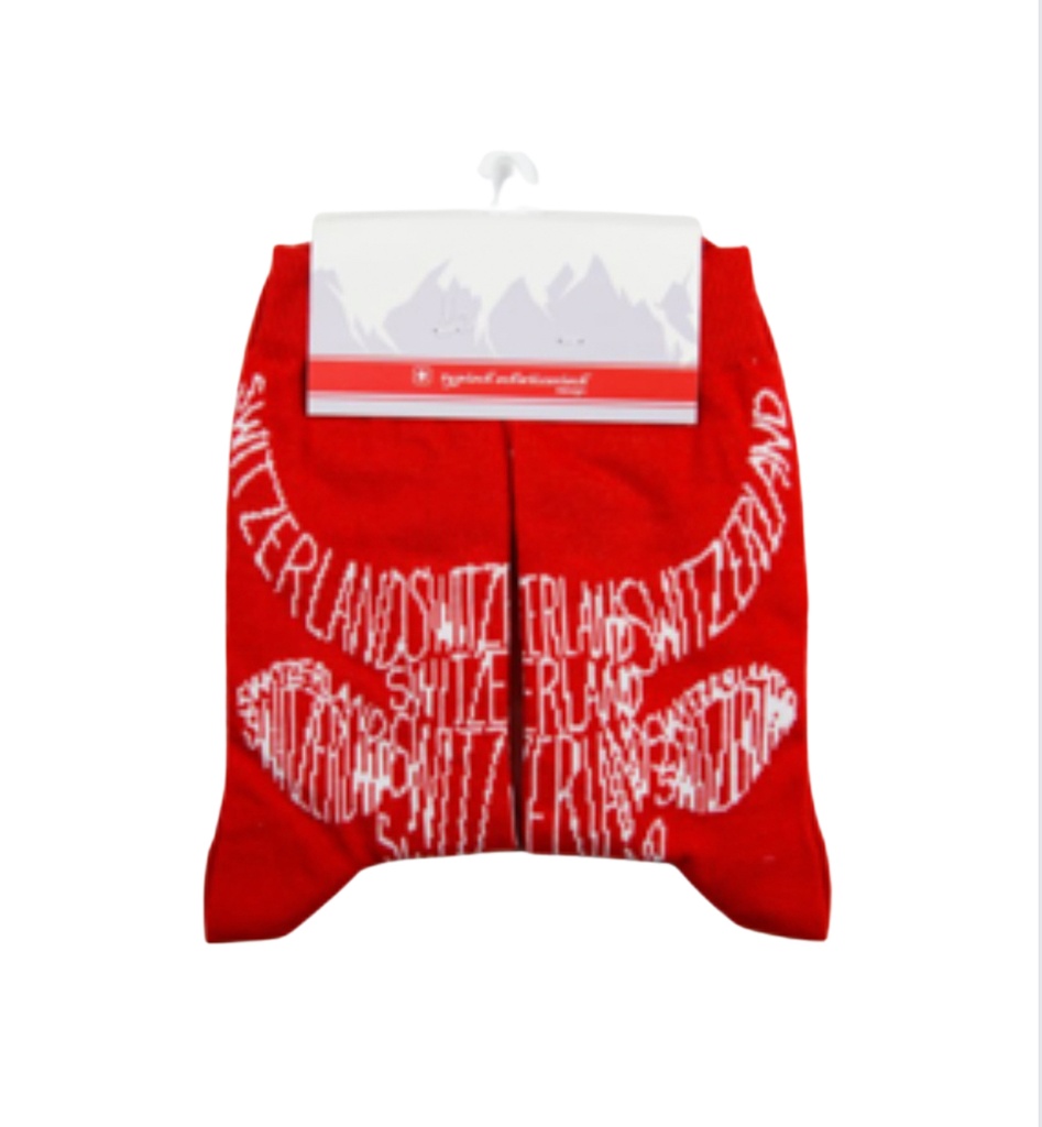 Socken Kuh Switzerland, rot