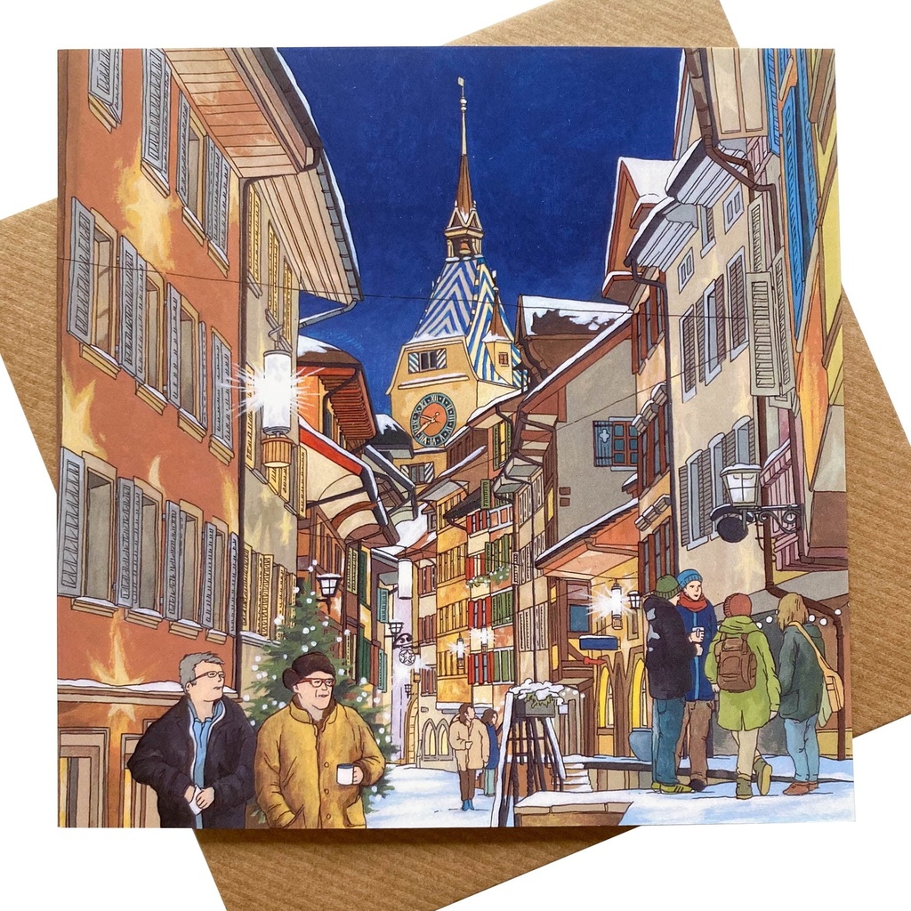 Starlight Altstadt Zug Greeting Card