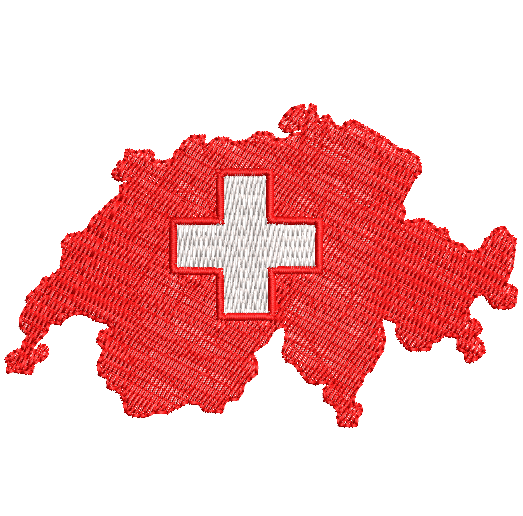 Armabzeichen Landkarte Schweiz rot mit gesticktem CH-Kreuz