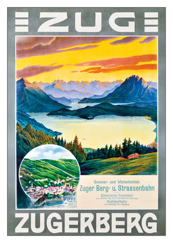 Postkarte Zug Zugerberg Retro