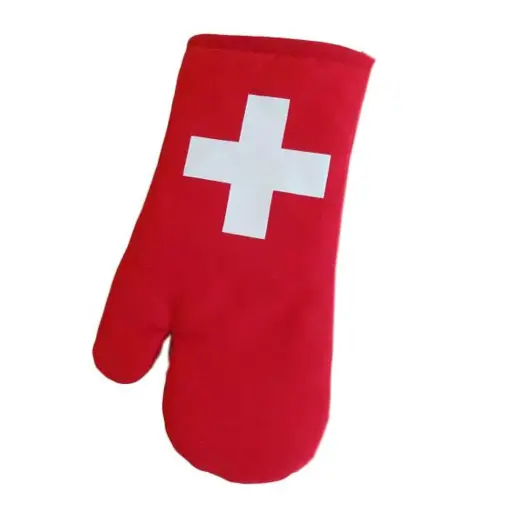 [4992] Küchenhandschuh Baumwolle rot CH