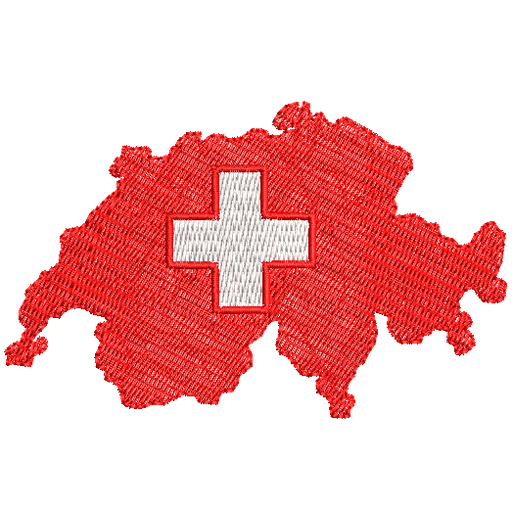 [6284] Armabzeichen Landkarte Schweiz rot mit gesticktem CH-Kreuz