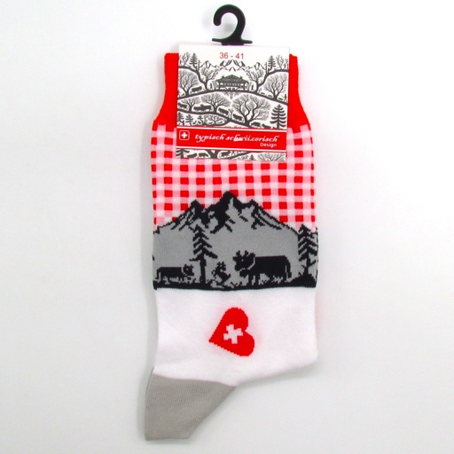 [6538] Damensocken Kuh Herz 