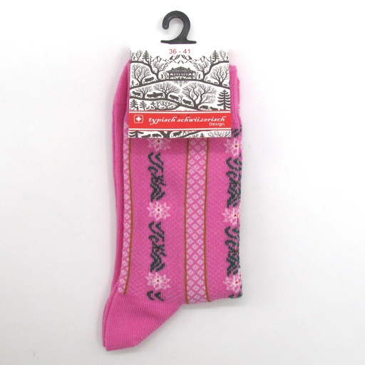 [6545] Damensocken rosa Edelweiss