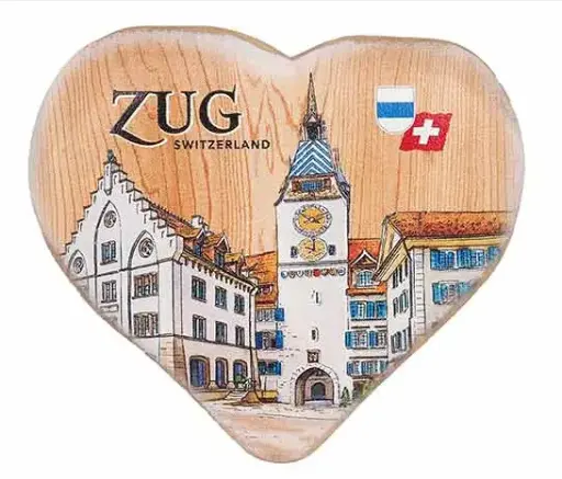 [6798] Holz Magnet mit dem Zytturm Zug