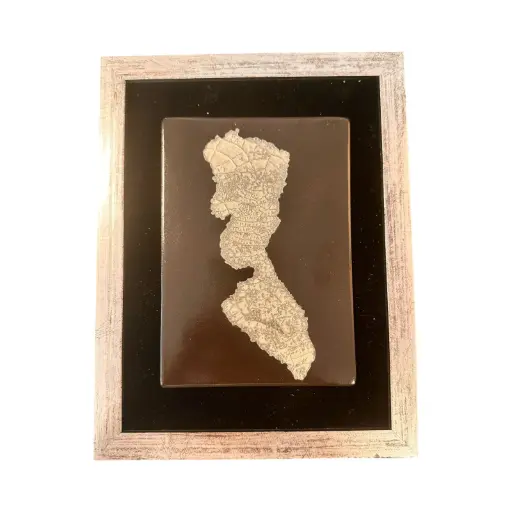 [6848] Porzellan Bild ZugerSee Platin 21x27 cm 