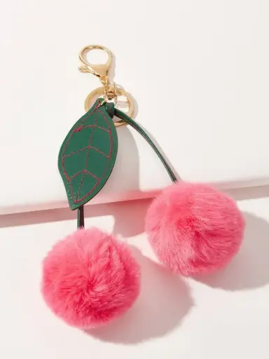 [9996] Kirsche neonpink fluffy Schlüsselanhänger