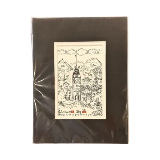 [6923] Original Kunstwerk schwarz weiss Schweiz Zug 