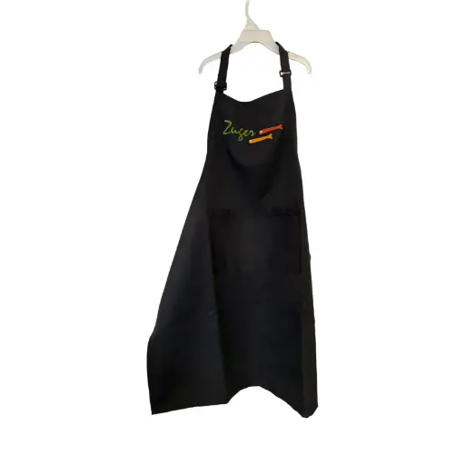 [7168] Schürze schwarz Zuger Rötel