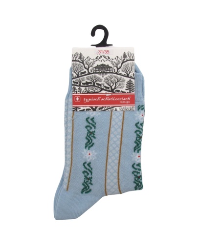 [3203] Damensocken Edelweiss, hellblau, 36-41